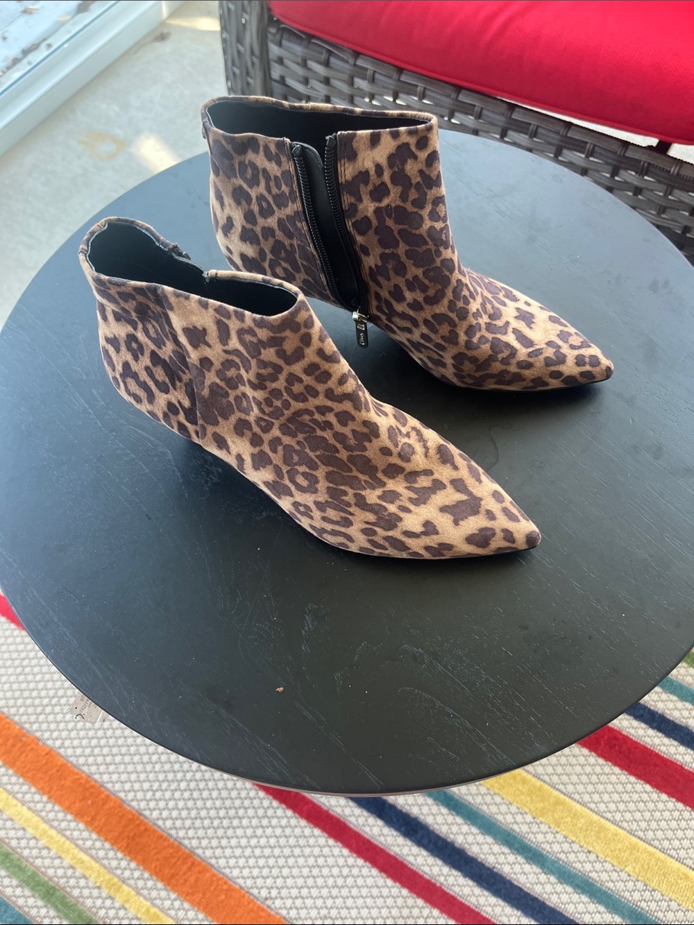 Circus by Sam Edelman Leopard Print Pointed Toe Ankle Booties - Brown/Tan